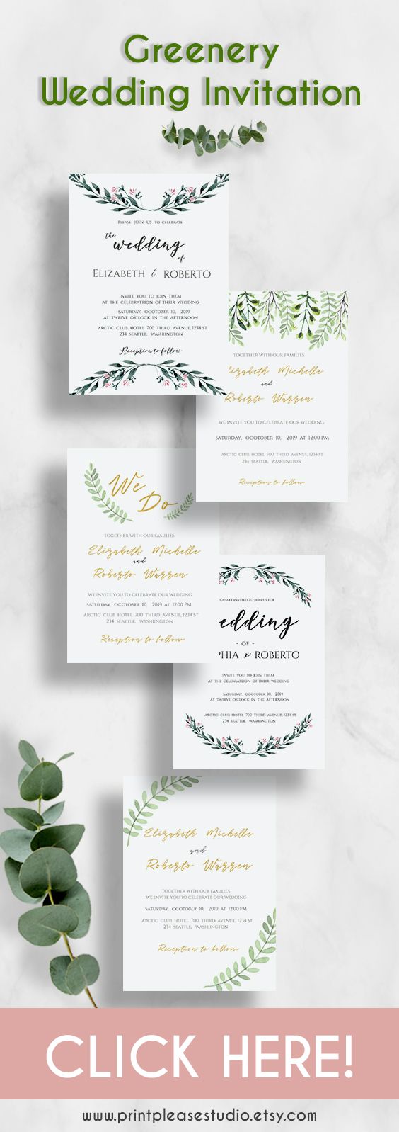 Card Printing Greenery Wedding Invitations Lahore Printers